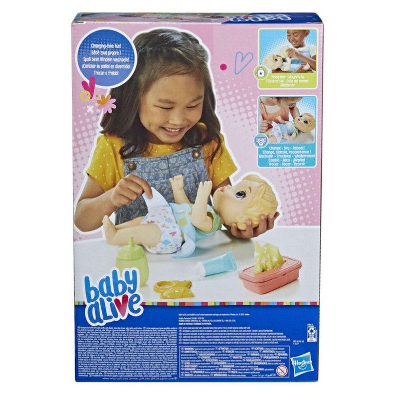 Muñeca Baby Alive Bebé Cambio de Pañal Cabello Rubio-3