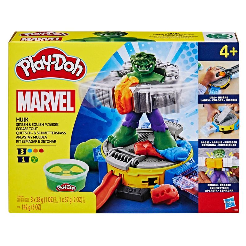 Masas y Plastilinas Play Doh Marvel Hulk Aplasta y Moldea-0
