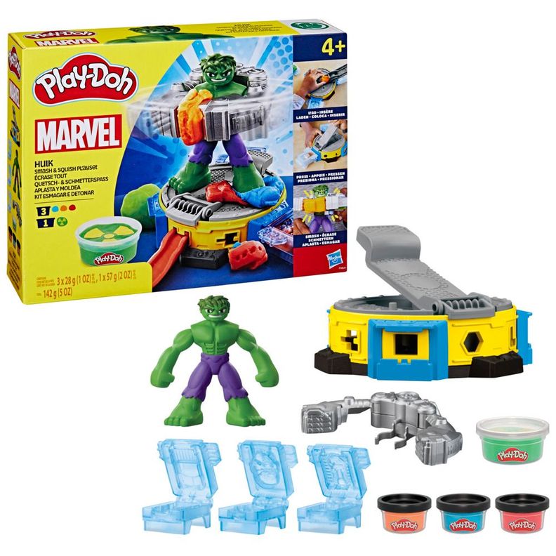 Masas y Plastilinas Play Doh Marvel Hulk Aplasta y Moldea-2