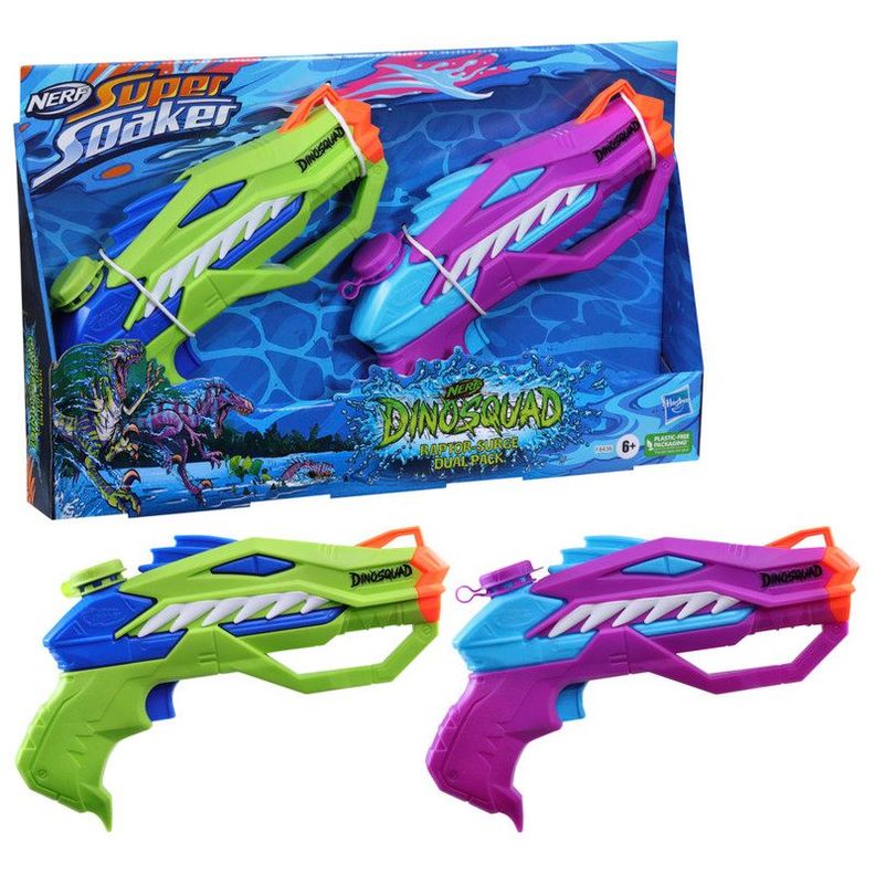 Lanzador de Agua Super Soaker Dinosquad Set Doble Raptor-Surge-2