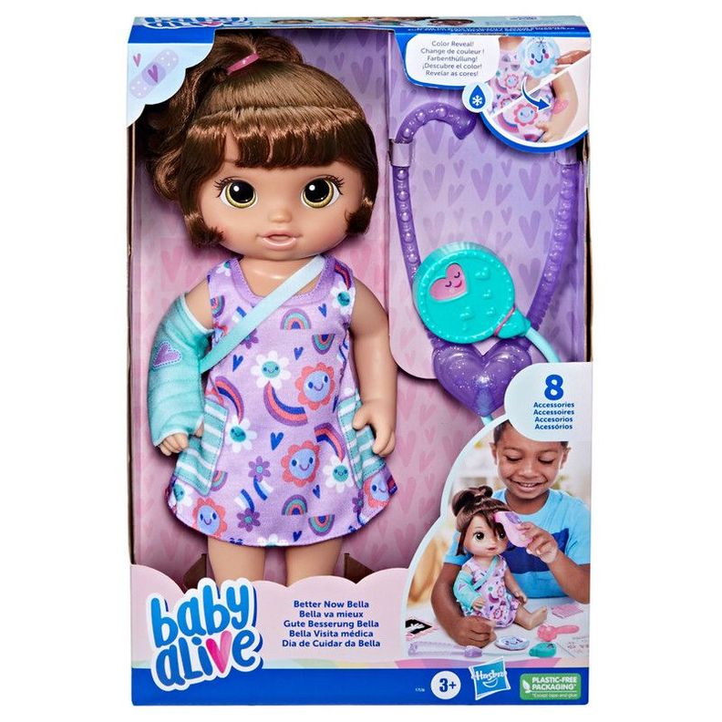 Muñeca Baby Alive Bella Visita Médica Cabello Castaño-1