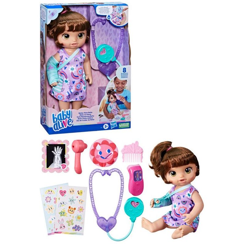 Muñeca Baby Alive Bella Visita Médica Cabello Castaño-2