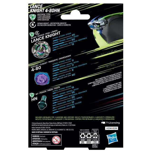 Trompo Beyblade X Kit inicial Lance Knight 4-80HN-3