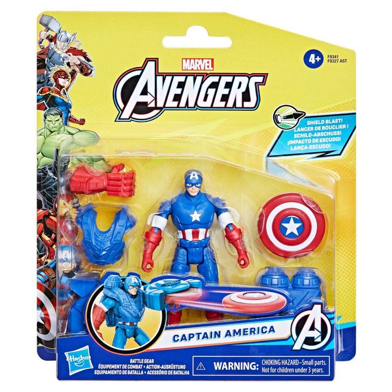 Figura de Acción Marvel Avengers Epic Hero Series Capitán América Con Equipamiento de Batalla-0