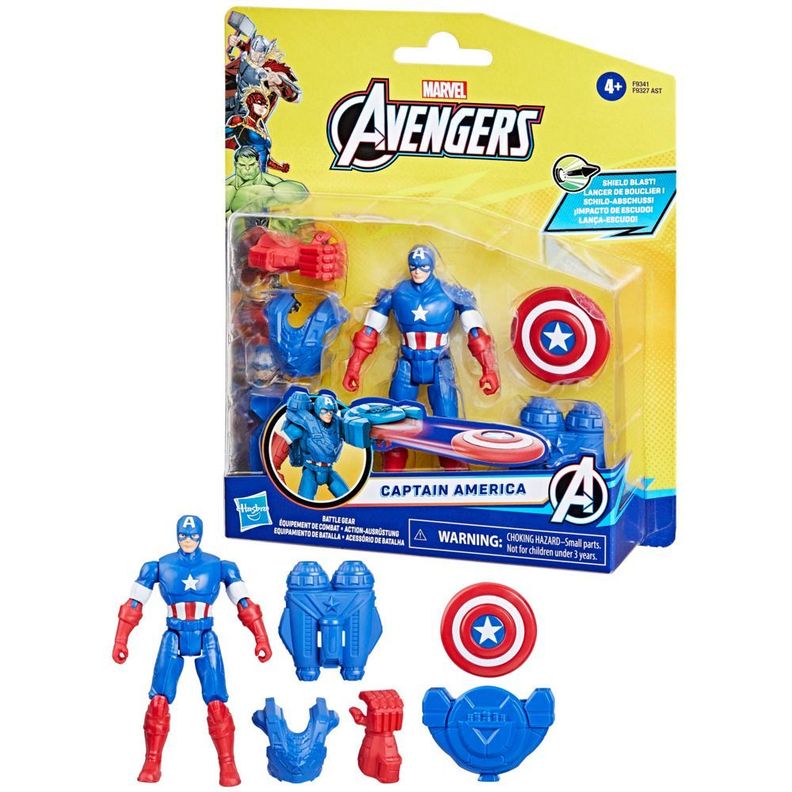 Figura de Acción Marvel Avengers Epic Hero Series Capitán América Con Equipamiento de Batalla-1