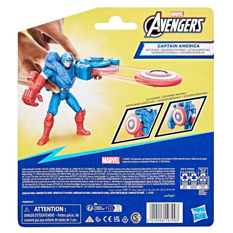 Figura de Acción Marvel Avengers Epic Hero Series Capitán América Con Equipamiento de Batalla-2