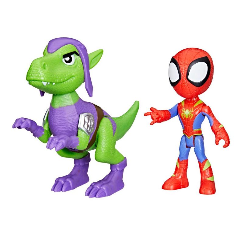 Figura de Accion Spidey & His Amazing Friends Dino-Webs Spidey y Goblin Raptor