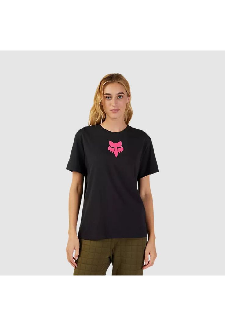 Polera Lifestyle Mujer Fox Head Negro/Rosado Fox-1