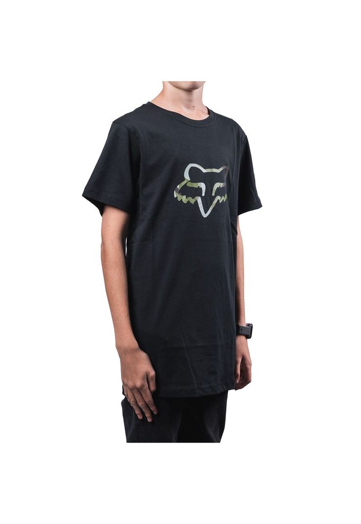 Polera Lifestyle Niño Legacy Head Camo Negro Fox-1