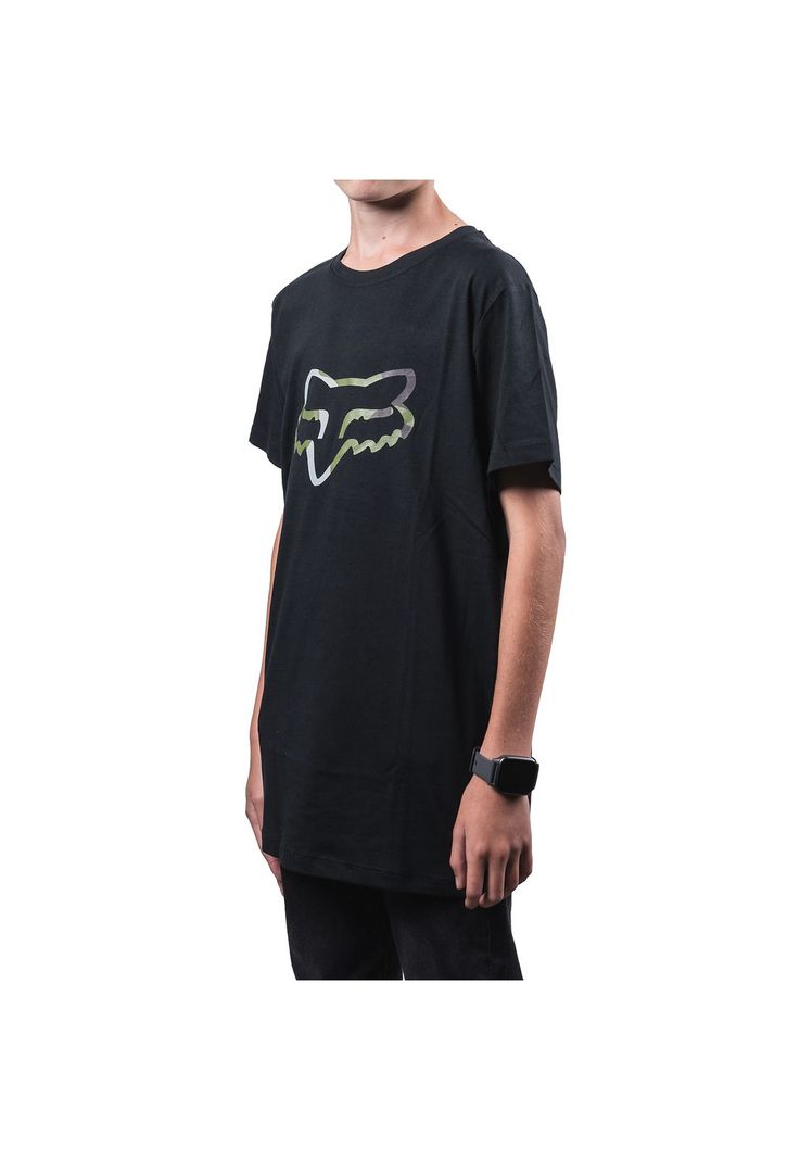 Polera Lifestyle Niño Legacy Head Camo Negro Fox-2