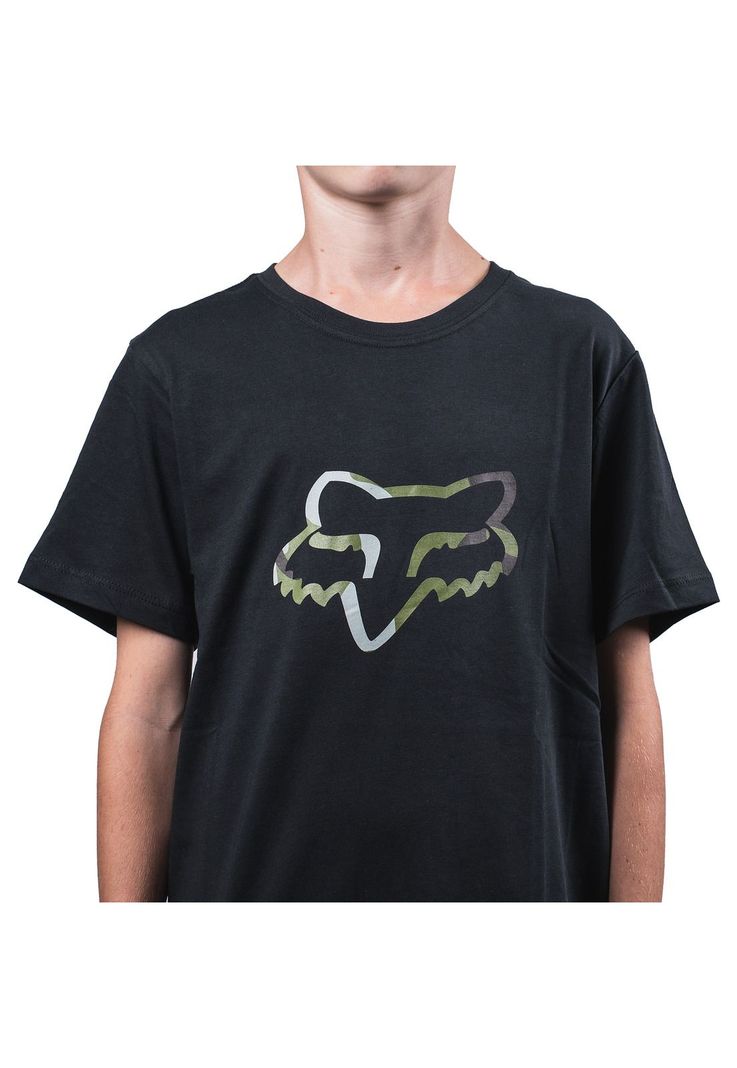 Polera Lifestyle Niño Legacy Head Camo Negro Fox-3