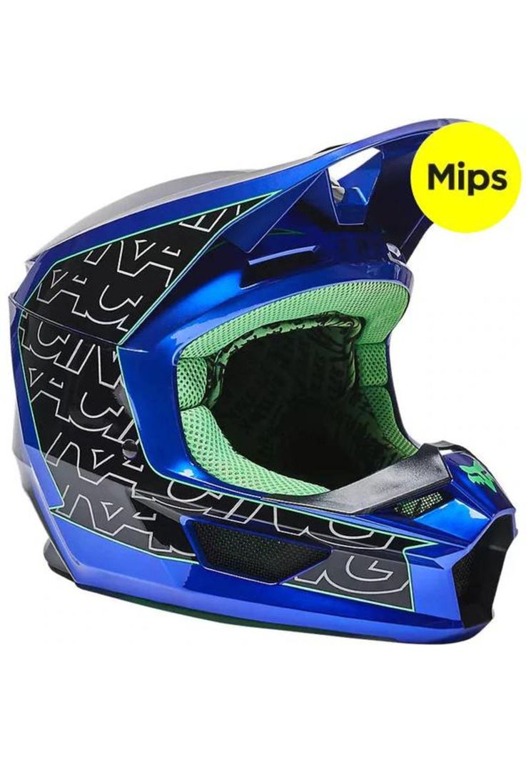 Casco Moto V1 Peril Azul Fox-0