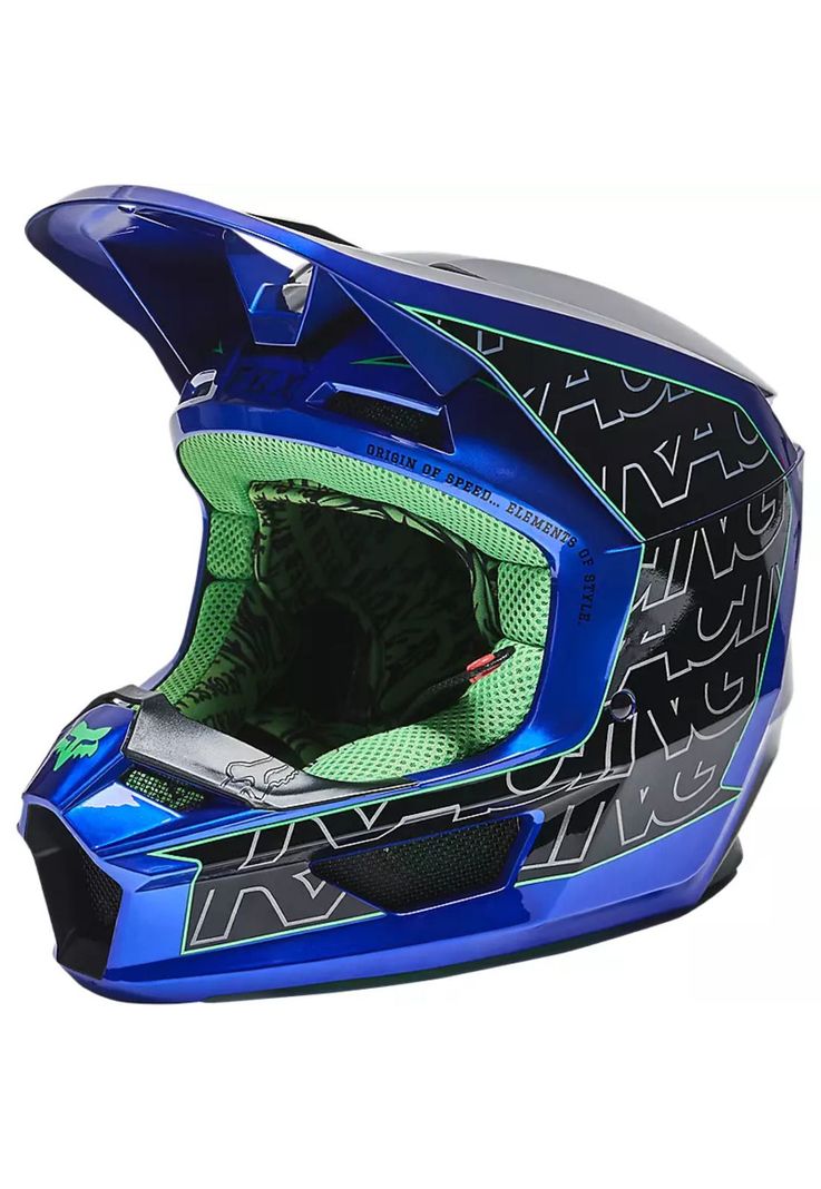 Casco Moto V1 Peril Azul Fox-1