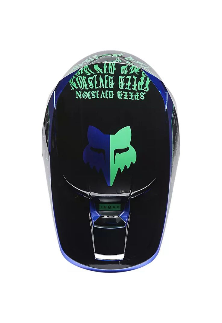 Casco Moto V1 Peril Azul Fox-2