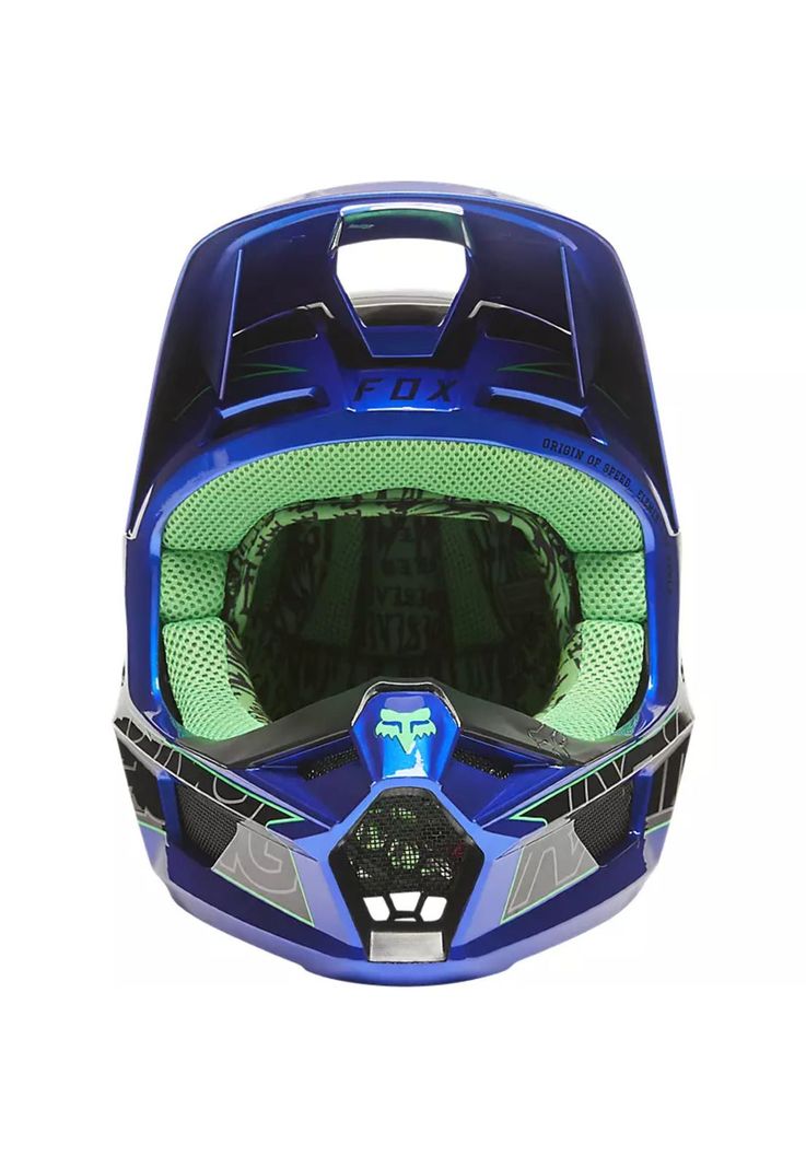 Casco Moto V1 Peril Azul Fox-3