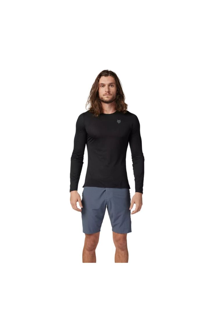 Polera Bicicleta Flexair Ascent Manga Larga Negro/Gris Fox-2