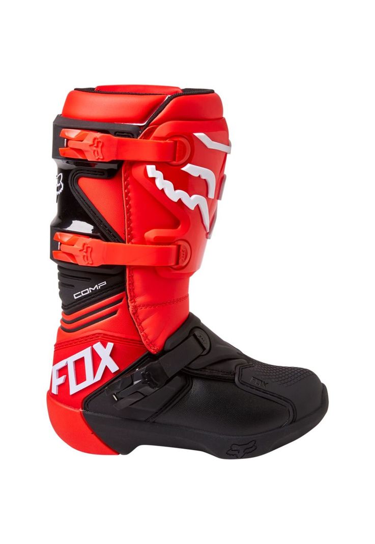 Botas Moto Niño Comp Rojo Fox-1