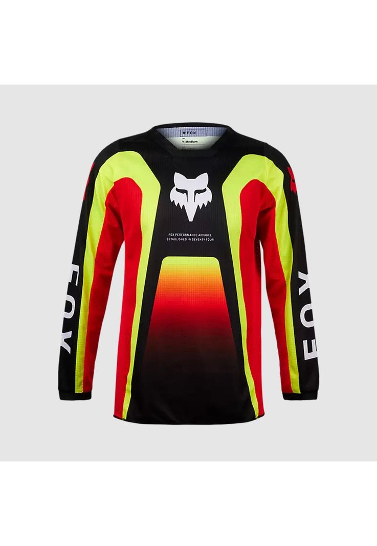 Polera Moto Niño 180 Ballast Rojo/Amarillo Fox-0