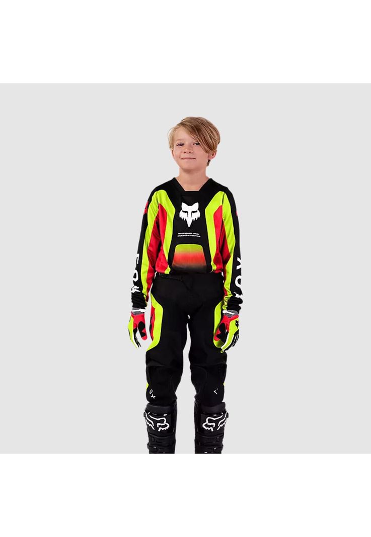 Polera Moto Niño 180 Ballast Rojo/Amarillo Fox-1