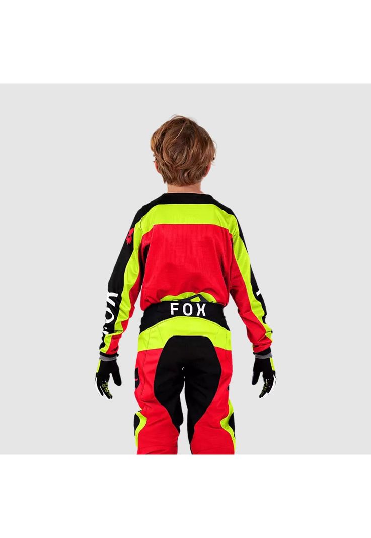 Polera Moto Niño 180 Ballast Rojo/Amarillo Fox-2