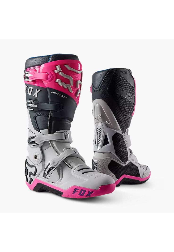 Botas Moto Instinct Gris/Rosado Fox-0