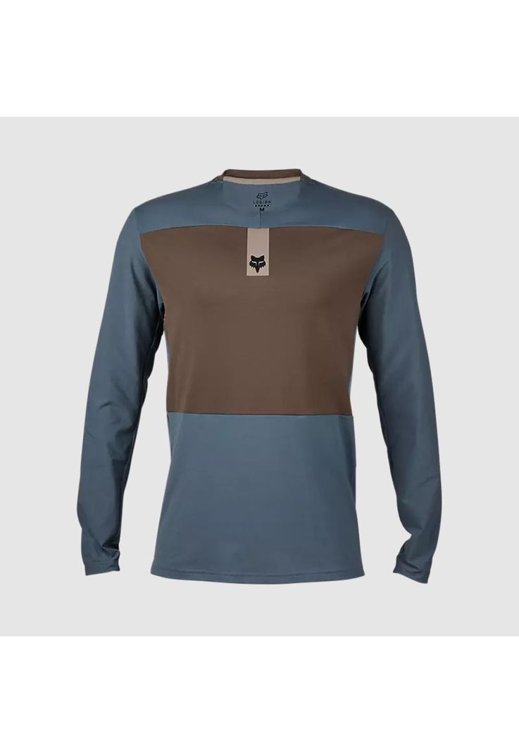 Polera Moto Defend Off Road Manga Larga Azul Acero Fox-0