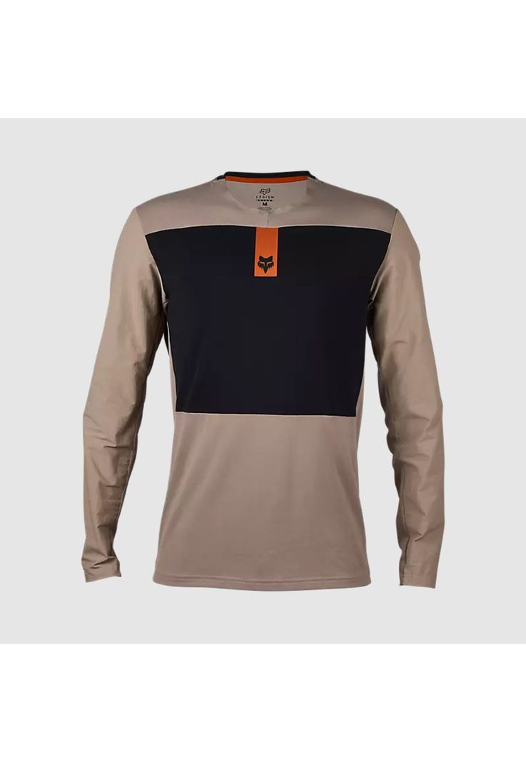 Polera Moto Defend Off Road Manga Larga Cafe Claro Fox-0