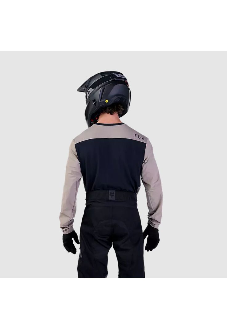 Polera Moto Defend Off Road Manga Larga Cafe Claro Fox-2