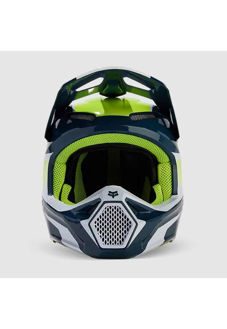 Casco Moto V1 Flora Azul Petroleo Fox-2