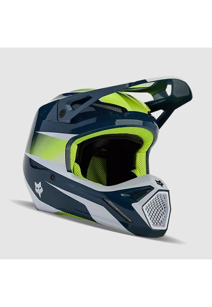 Casco Moto V1 Flora Azul Petroleo Fox-0