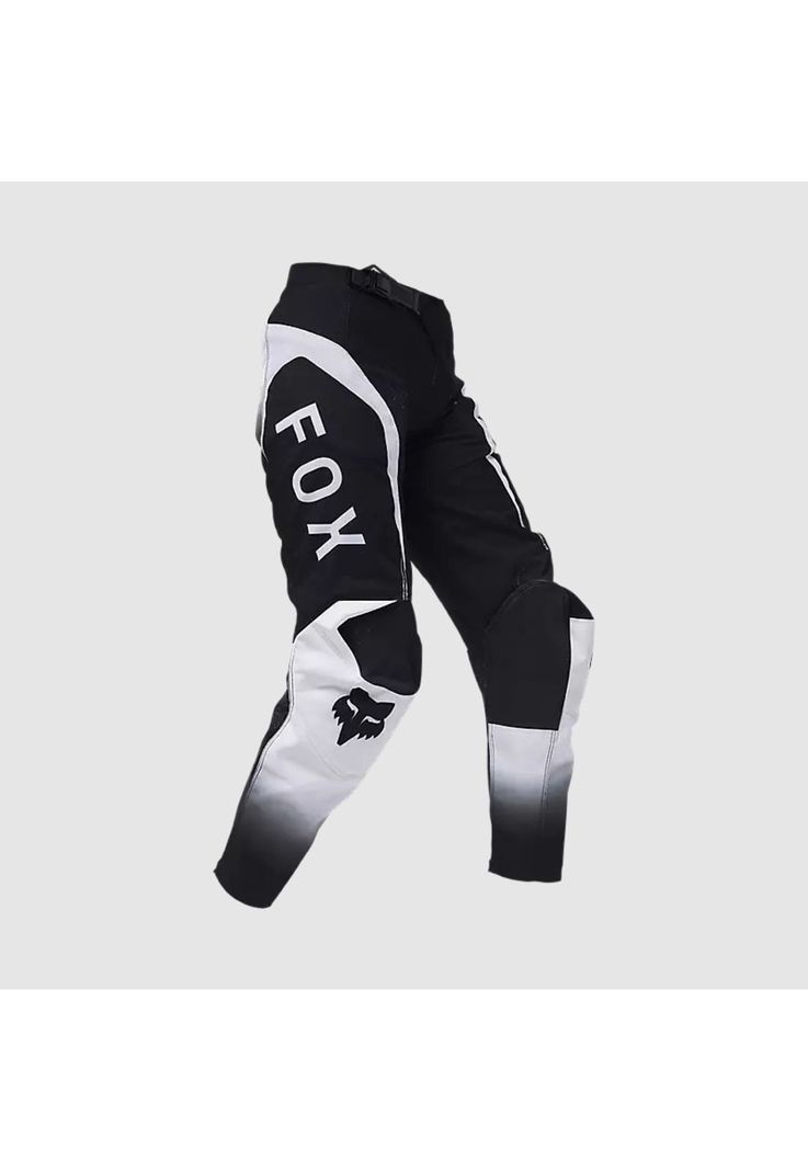 Pantalon Moto Niño 180 Lean Negro/Blanco Fox-0