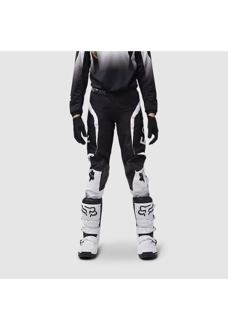 Pantalon Moto Niño 180 Lean Negro/Blanco Fox-2