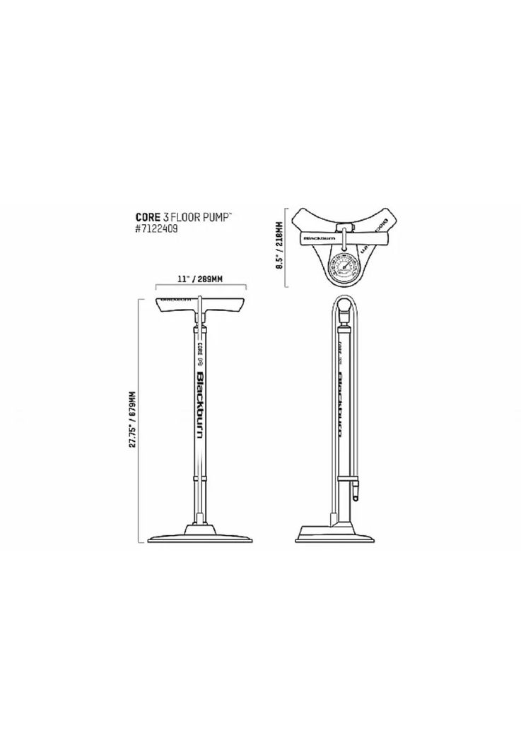 Bombin Bicicleta Pie Core 3 Gris Blackburn-2