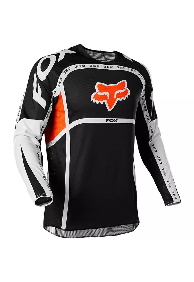 Polera Moto 360 DVIDE Negro/Naranjo Fox-0