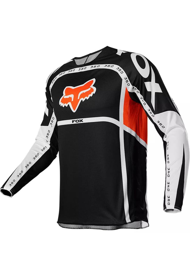 Polera Moto 360 DVIDE Negro/Naranjo Fox-1