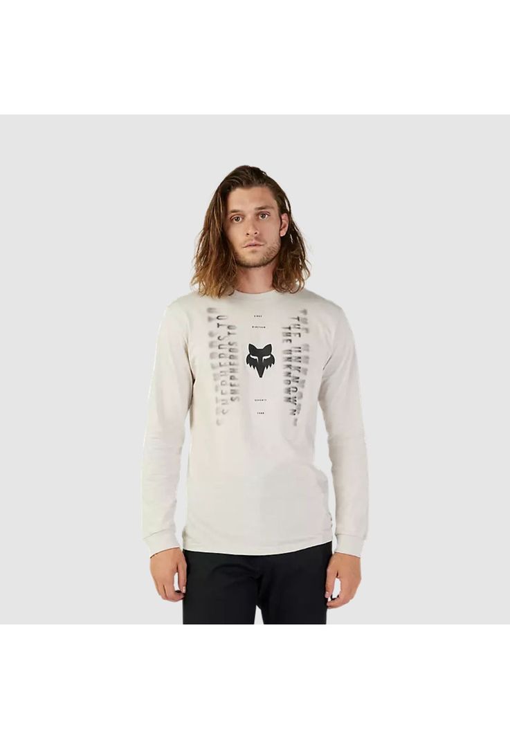 Polera Lifestyle Faded Out Premium Manga Larga Blanco Fox-0