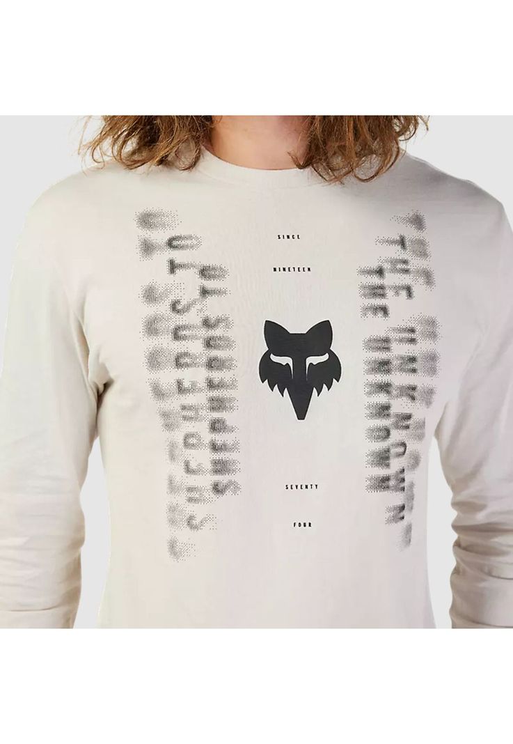 Polera Lifestyle Faded Out Premium Manga Larga Blanco Fox-3