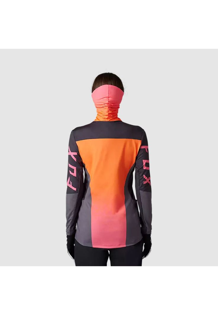 Polera Moto Mujer Ranger Drive Krux SXS Con Cuello Naranjo Fox-1