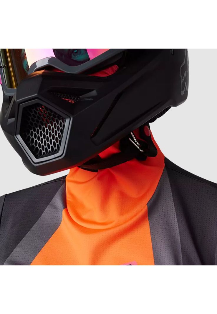 Polera Moto Mujer Ranger Drive Krux SXS Con Cuello Naranjo Fox-7
