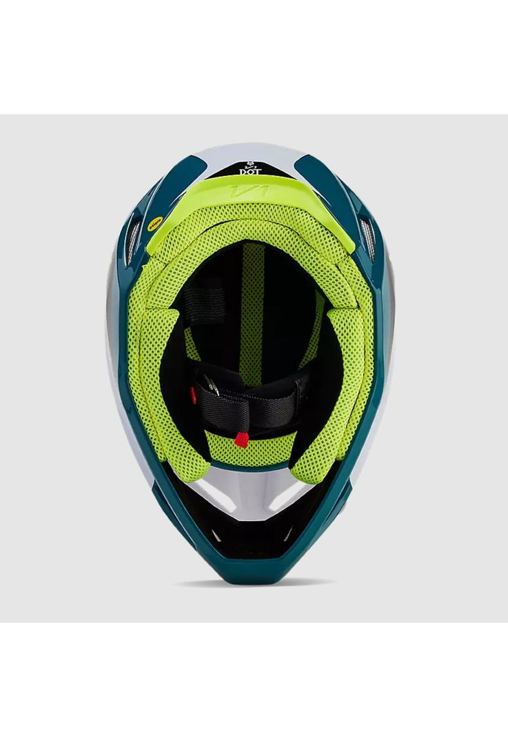Casco Moto Niño V1 Nitro Azul Petroleo Fox-5