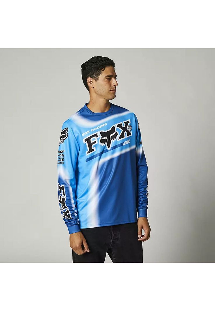 Polera Lifestyle Manga Larga Powerband Azul Fox-0