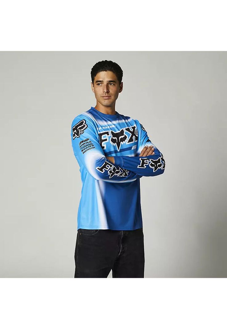 Polera Lifestyle Manga Larga Powerband Azul Fox-3