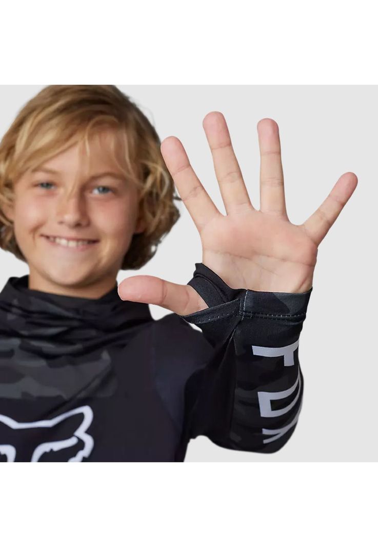 Polera Moto Niño Ranger Drive Krux SXS Con Cuello Negro Camo Fox-5