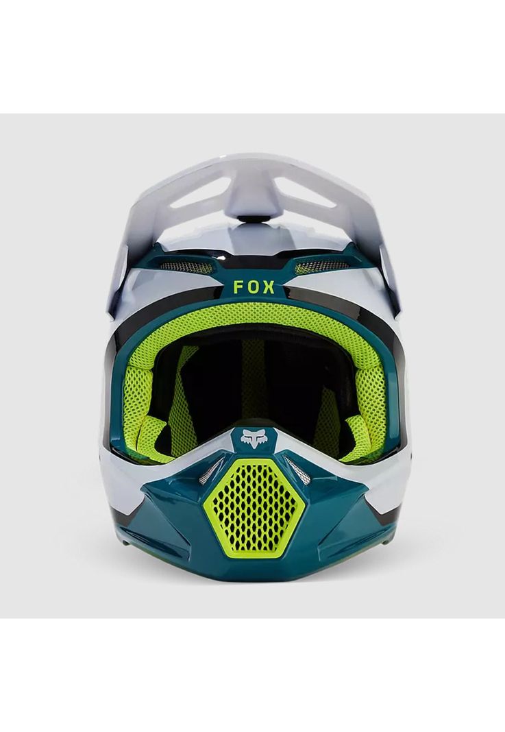 Casco Moto V1 Nitro Azul Petroleo Fox-2