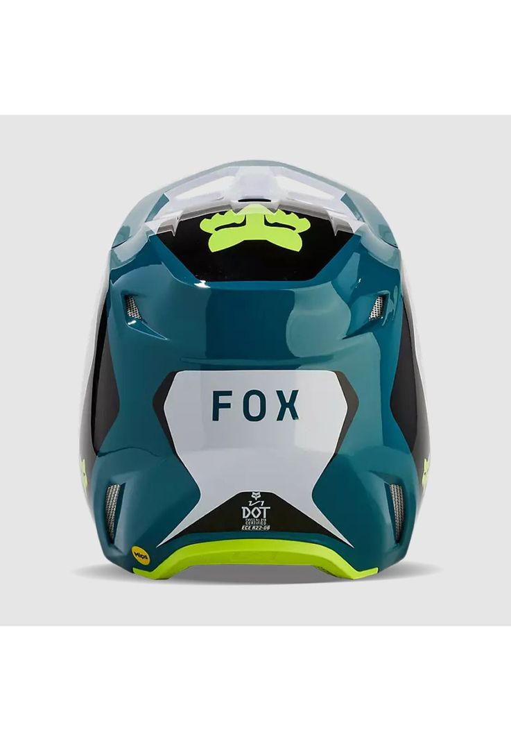 Casco Moto V1 Nitro Azul Petroleo Fox-4