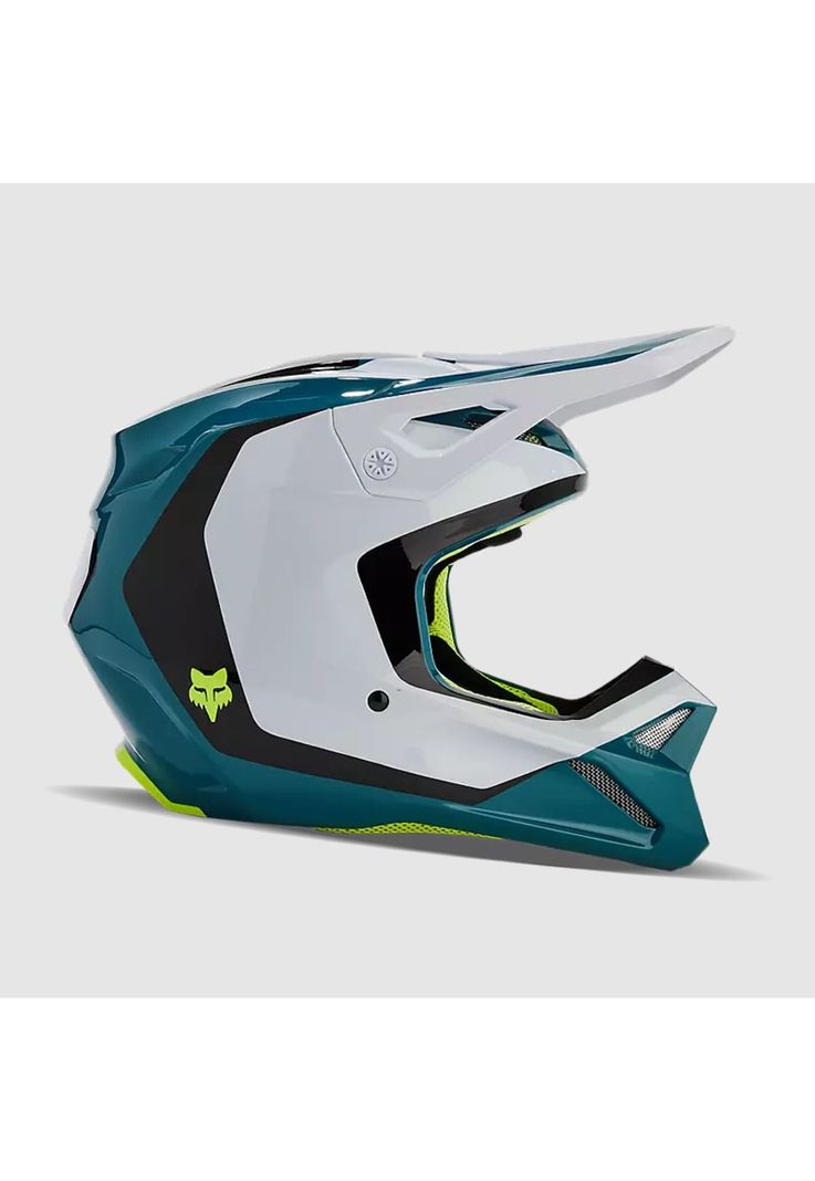 Casco Moto V1 Nitro Azul Petroleo Fox-1