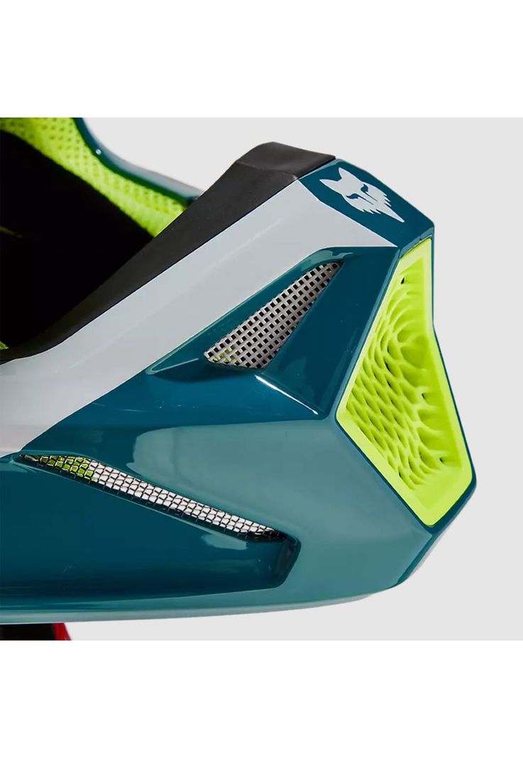 Casco Moto V1 Nitro Azul Petroleo Fox-7