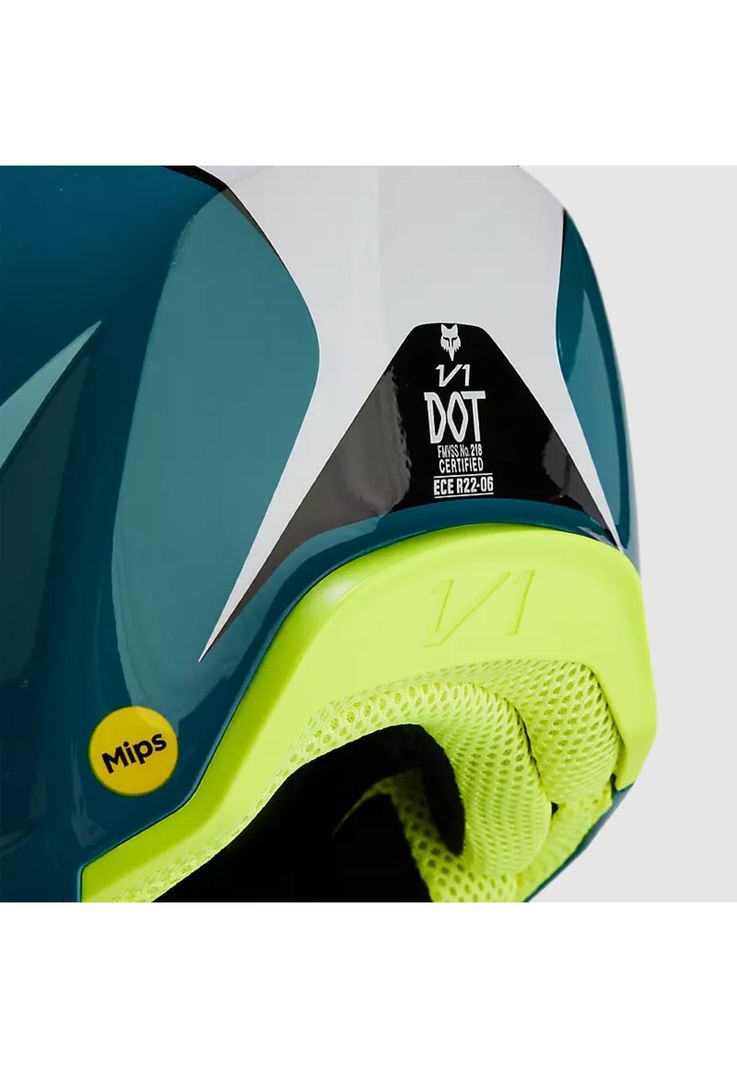 Casco Moto V1 Nitro Azul Petroleo Fox-8