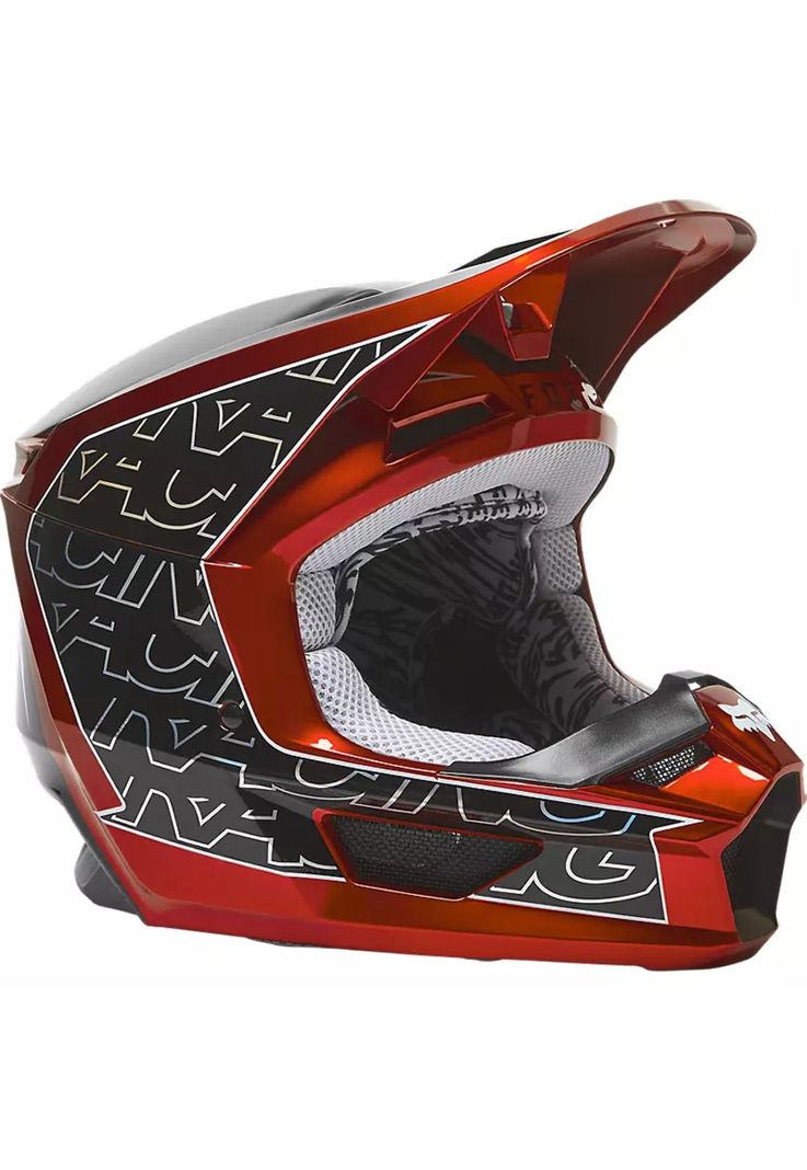 Casco Moto Niño V1 Peril Rojo/Negro Fox-0