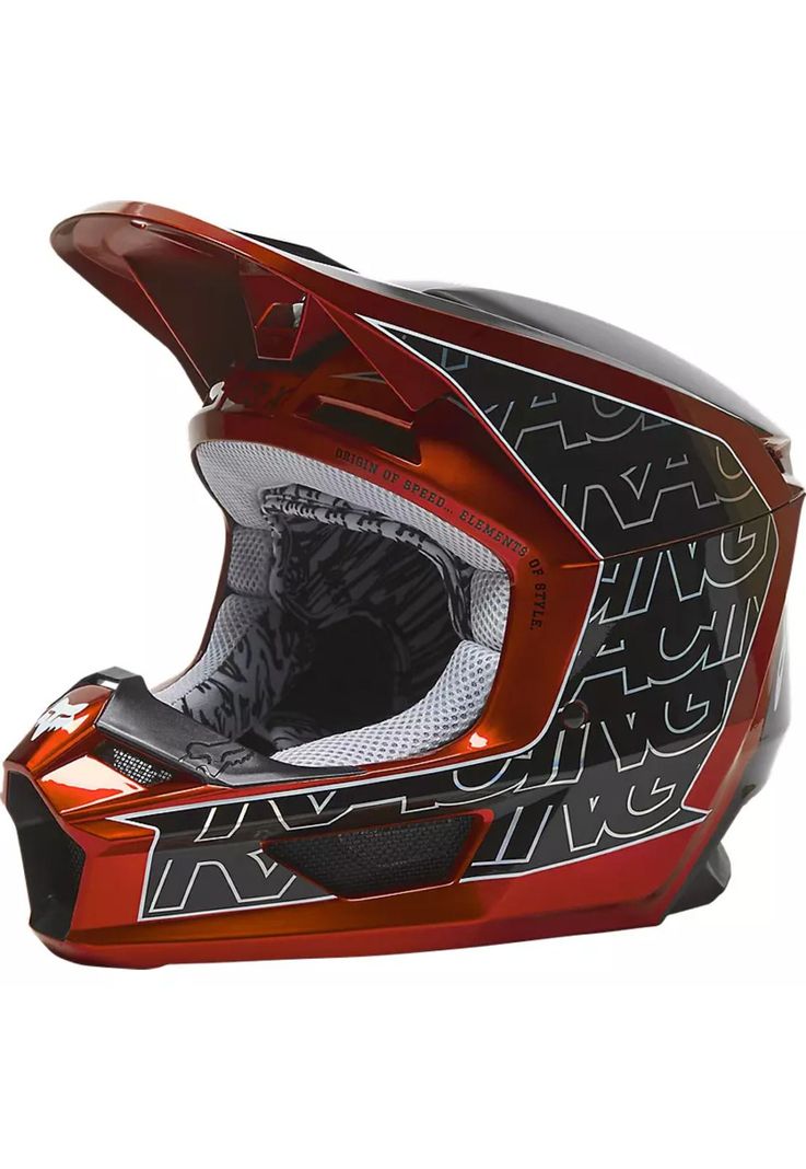 Casco Moto Niño V1 Peril Rojo/Negro Fox-1
